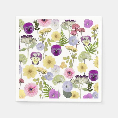 Little Wildflower baby shower theme paper napkins