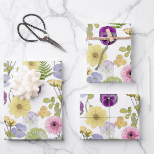 Little Wildflower baby shower theme wrapping paper