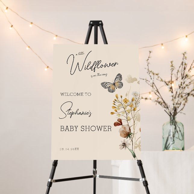 Little Wildflower Baby Shower Welcome Foam Board (In Situ (Stand))
