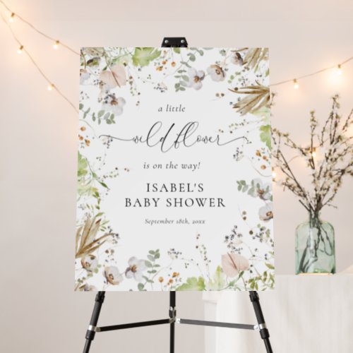 Little Wildflower  Baby Shower Welcome Sign