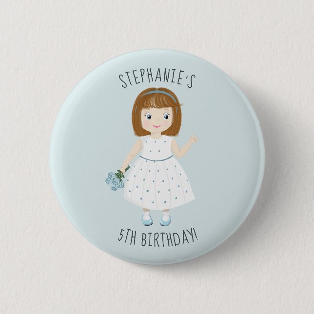 Little Wildflower Birthday  Button (Front)