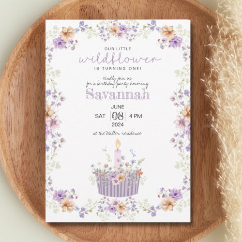 Little Wildflower Birthday Invitation