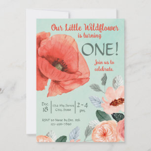 Little Wildflower Birthday Invitation