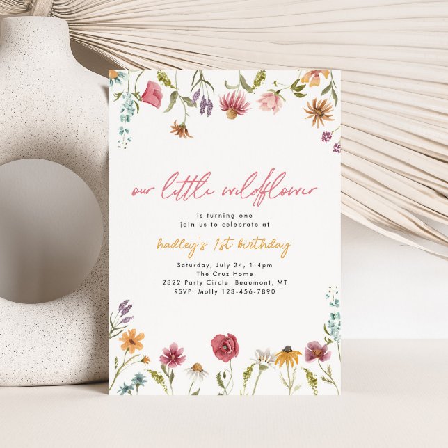 Little Wildflower Birthday Invitation | Watercolor (Creator Uploaded)