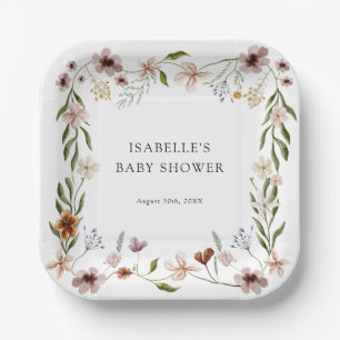 Little Wildflower Birthday or Shower Paper Plates