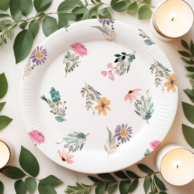 Little Wildflower Birthday or Shower Paper Plates (Creator Uploaded)