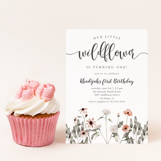 Little Wildflower Birthday Party Invitation (Creator Uploaded)