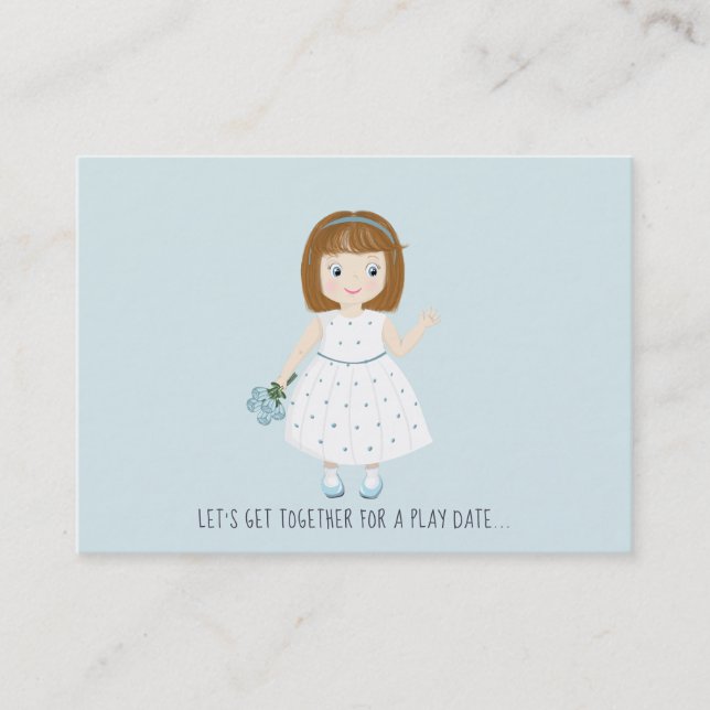 Little Wildflower Birthday Play Date Calling Card (Front)