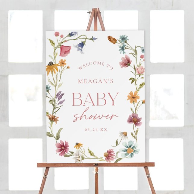 Little Wildflower Blush Baby Shower Welcome Sign (Creator Uploaded)
