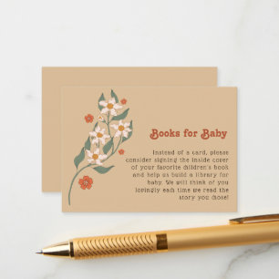 Little Wildflower Boho Books for Baby Shower Enclosure Card