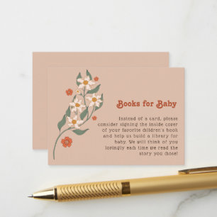 Little Wildflower Boho Books for Baby Shower Enclosure Card