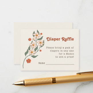 Little Wildflower Boho Diaper Raffle Baby Shower Enclosure Card