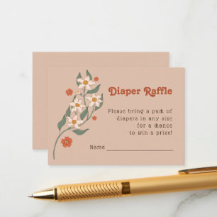 Little Wildflower Boho Diaper Raffle Baby Shower Enclosure Card