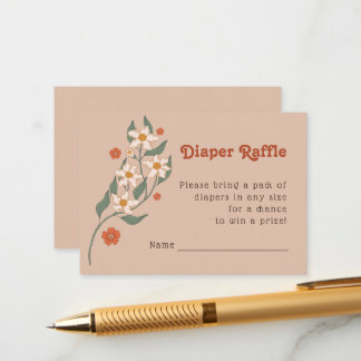 Little Wildflower Boho Diaper Raffle Baby Shower Enclosure Card