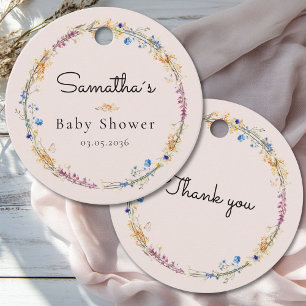 Little Wildflower Boho Dream - Baby Shower Favor Tags