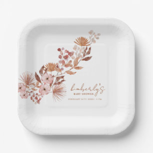 Little Wildflower Boho Fall Baby Shower Paper Plates