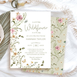 Little Wildflower Boho Floral Baby Shower Invitation