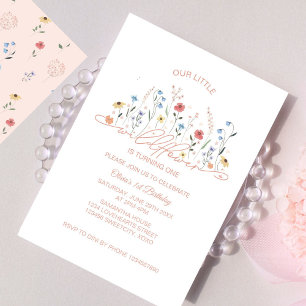 Little Wildflower Boho Garden Party 1st Birthday Invitation