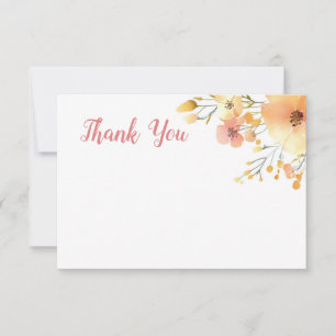 little wildflower boho watercolor baby shower thank you card