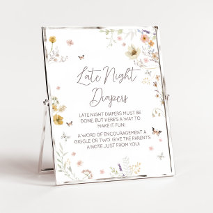 Little Wildflower Botanical Late Night Diapers Poster