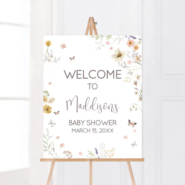 Little Wildflower Botanical Spring Welcome Poster | Zazzle