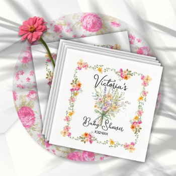 Little Wildflower Bouquet Baby Shower Napkins by McBooboo at Zazzle