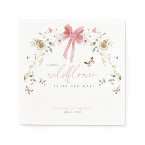 Little Wildflower Butterfly Girl Baby Shower Napkins