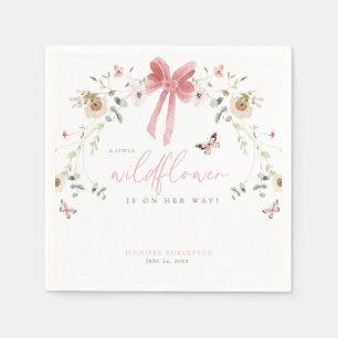 Little Wildflower Butterfly Girl Baby Shower Napkins