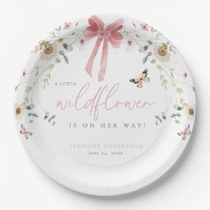Little Wildflower Butterfly Girl Baby Shower Paper Plates