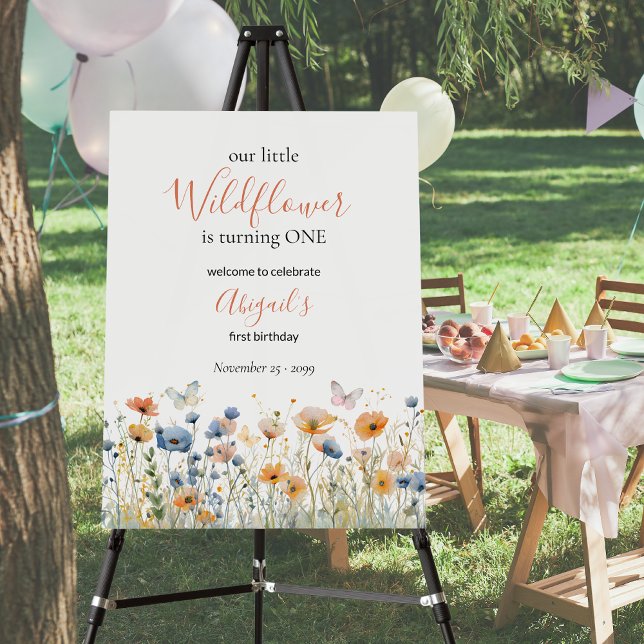 Little Wildflower Butterfly Meadow 1st Birthday Foam Board (Creator Uploaded)