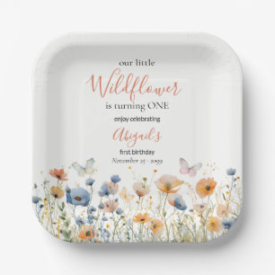 Little Wildflower Butterfly Meadow 1st Birthday Paper Plates