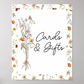Little Wildflower Cream Baby Shower Cards & Gifts Poster by clubmagique at Zazzle