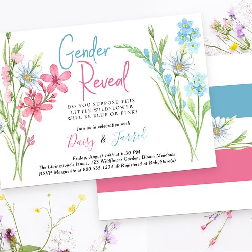 Little Wildflower Do You Suppose Gender Reveal Invitation
