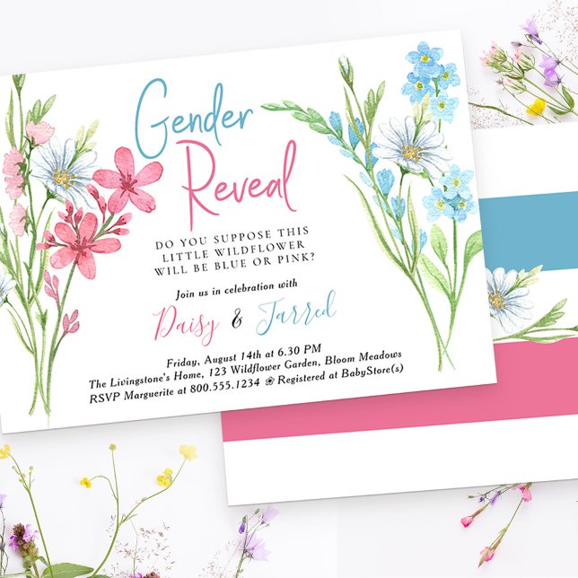 Little Wildflower Do You Suppose Gender Reveal Invitation (Creator Uploaded)