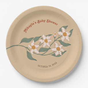 Little Wildflower Fall Rustic Boho Baby Shower Paper Plates