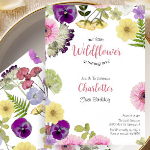 Little Wildflower First Birthday Invitation
