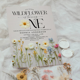 Little Wildflower First Birthday Party Invitation