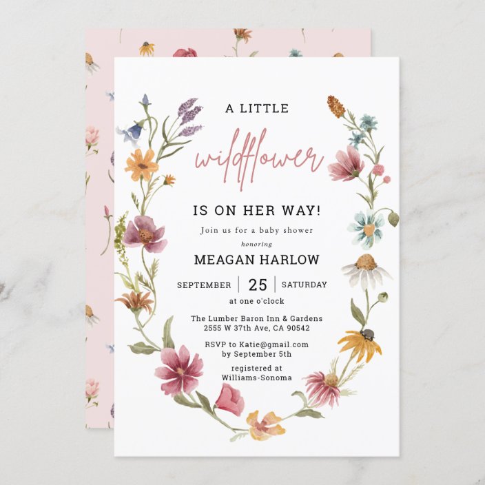 Little Wildflower Floral Baby Shower Invitation | Zazzle