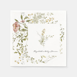 Little Wildflower Floral Baby Shower Napkins