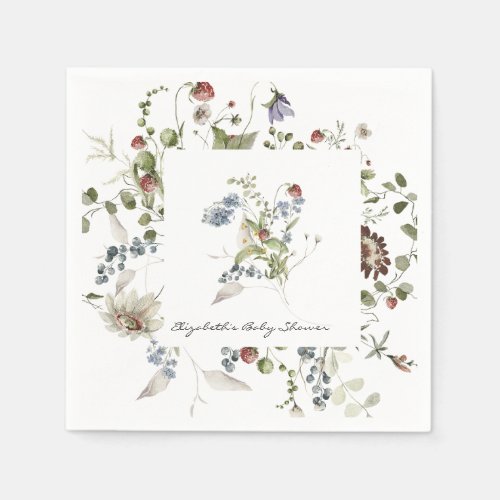 Little Wildflower Floral Baby Shower Napkins