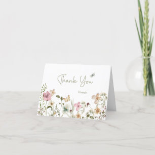 Little Wildflower Floral Baby Shower Thank You Card