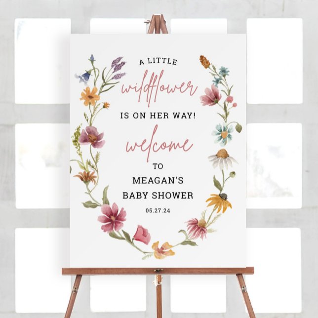Little Wildflower Floral Baby Shower Welcome Sign (Creator Uploaded)