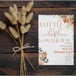 Little Wildflower Floral Boho baby shower invit