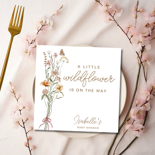 Little Wildflower Floral Girl Baby Shower  Napkins (Little Wildflower Floral Girl Baby Shower Napkins)