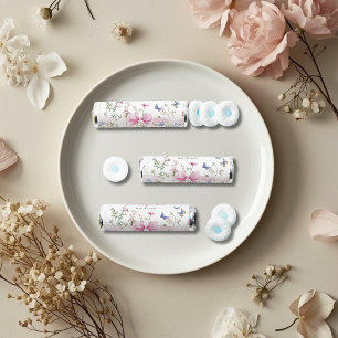 Little Wildflower Floral Girl Pink Bow Baby Shower Breath Savers® Mints