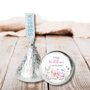 Little Wildflower Floral Girl Pink Bow Baby Shower Hershey®'s Kisses®