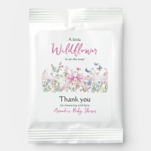 Little Wildflower Floral Girl Pink Bow Baby Shower Margarita Drink Mix