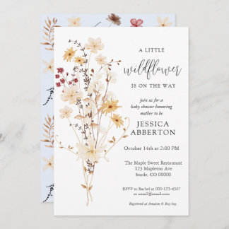 Little Wildflower Flower Baby Shower Invitation