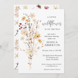 Little Wildflower Flower Baby Shower Invitation