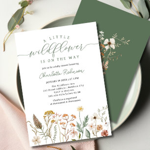 Little Wildflower Flower Baby Shower Invitation